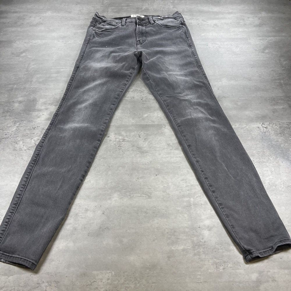 FRAME Denim Jeans Women 28 26x28 Black Faded Skinny Slim Stretch LA‎ Moto Punk
